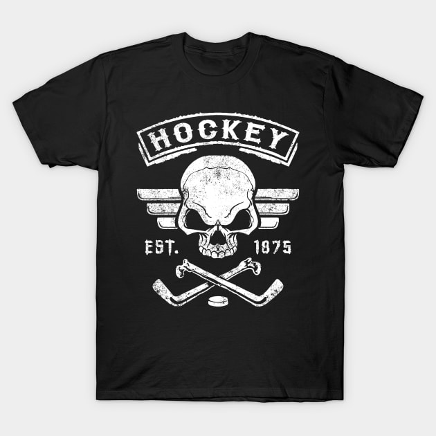 HOCKEY - SKULL AND BONES T-Shirt by Tshirt Samurai